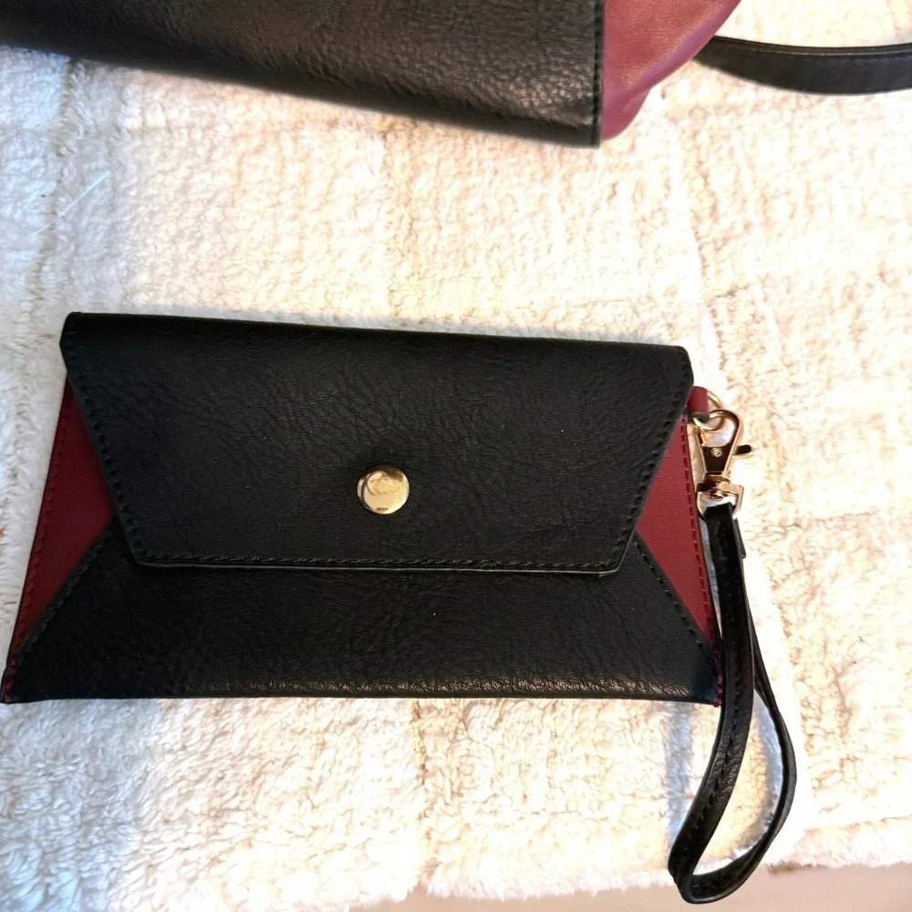 Dasein Colorblock Satchel Handbag Crossbody Zipper Adjustable Strap Professional